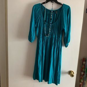 Turquoise 3quarter sleeve dress